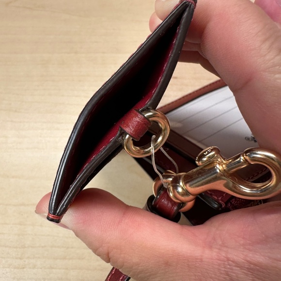 NWT! RARE! F84637 COACH Red Lanyard Card Case Set with Horse & Carriage Print - Picture 9 of 10